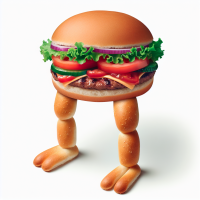 Hamburger with legs